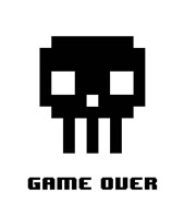 Game Over  - Black Skull Fine Art Print