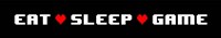 Eat Sleep Game -  Black Panoramic with Pixel Hearts Fine Art Print