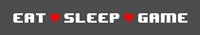 Eat Sleep Game -  Gray Panoramic with Pixel Hearts Fine Art Print