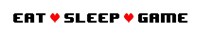 Eat Sleep Game -  White Panoramic with Pixel Hearts Fine Art Print