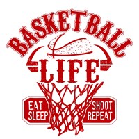 Basketball Life Red Fine Art Print