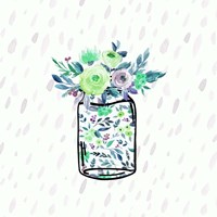 Mason Jar Florals Fine Art Print