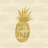 Gold Pineapple Square Fine Art Print
