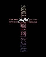 Names of Jesus Cross Silhouette Pink Ombre Fine Art Print