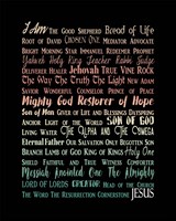 Names of Jesus Rectangle Orange Ombre Text Framed Print