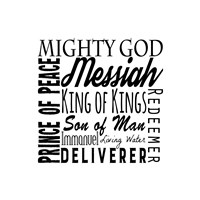 Names of Jesus Square Black Text Fine Art Print