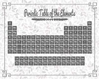 Periodic Table Gray and Red Leaf Pattern Light Fine Art Print