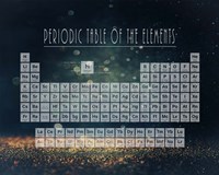 Periodic Table Gold Dust - Blue Framed Print