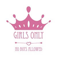 Girls Only Crown Pink on White Fine Art Print