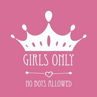 Girls Only Crown White on Pink Fine Art Print