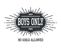 Boys Only Sunburst White Background Fine Art Print