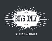 Boys Only Sunburst Cool Gray Background Fine Art Print