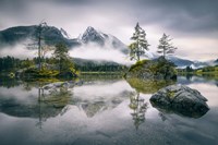 Rainy Morning At Hintersee (Bavaria) Fine Art Print