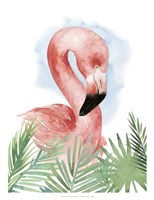 Watercolor Flamingo Composition I Fine Art Print
