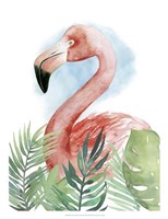 Watercolor Flamingo Composition II Framed Print