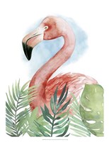 Watercolor Flamingo Composition II Fine Art Print