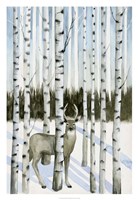 Deer in Snowfall I Framed Print