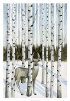 Deer in Snowfall I Fine Art Print
