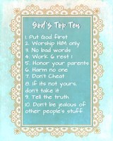 God's Top Ten Blue and Gold Design Fine Art Print