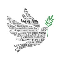 Names of Jesus Dove Silhouette White Fine Art Print