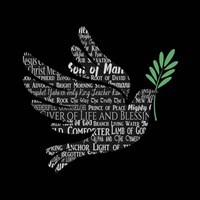 Names of Jesus Dove Silhouette Black Fine Art Print