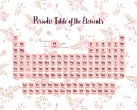 Periodic Table Of The Elements Pink Floral Fine Art Print