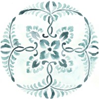 Aqua Medallions VI Fine Art Print