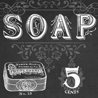 Chalkboard Bath Signs I Framed Print