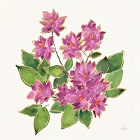 Tropical Fun Flowers IV with Gold Fine Art Print