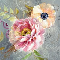 Peonies and Paisley III Fine Art Print