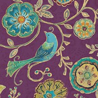 Bohemian Wings VII Aubergine Fine Art Print