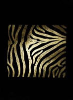 Gold Foil Zebra Pattern on Black Fine Art Print