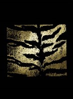 Gold Foil Tiger Pattern on Black Fine Art Print