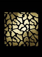 Gold Foil Giraffe Pattern on Black Fine Art Print