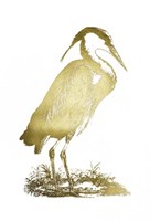 Gold Foil Heron I Fine Art Print