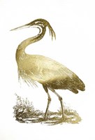 Gold Foil Heron II Fine Art Print