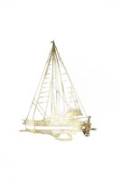 Gold Foil Yacht Sketches I Fine Art Print