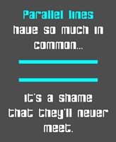 Math Joke  - Gray and Cyan Fine Art Print