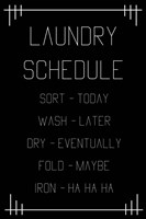 Laundry Schedule  - Black Geometric Fine Art Print