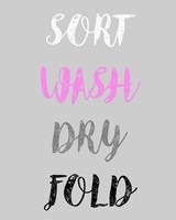 Sort Wash Dry Fold  - Gray and Pink Fine Art Print