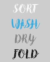 Sort Wash Dry Fold  - Gray and Blue Fine Art Print