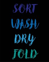 Sort Wash Dry Fold  - Black and Blue Fine Art Print