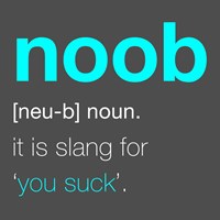 Noob - Gray and Cyan Fine Art Print