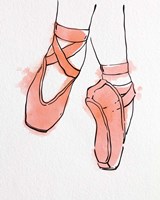 Ballet Shoes En Pointe Orange Watercolor Part II Fine Art Print