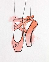 Ballet Shoes En Pointe Orange Watercolor Part III Fine Art Print