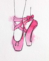 Ballet Shoes En Pointe Pink Watercolor Part III Fine Art Print