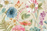 Rainbow Seeds Flowers I Linen Fine Art Print