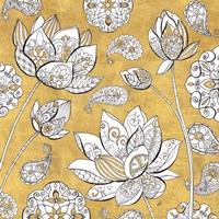 Color My World Lotus I Gold Fine Art Print