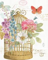 Rainbow Seeds Romantic Birdcage II Fine Art Print