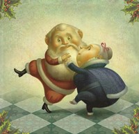 Dancing Santa and Mrs. Fine Art Print